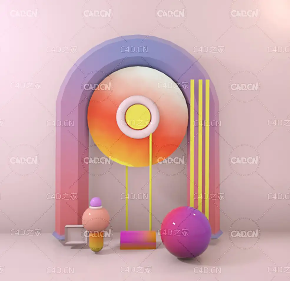 C4D OCTANE创意卡通图形工程文件 - C4D之家 - 未标题-1.jpg