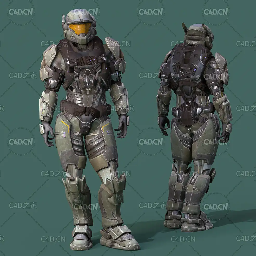 外星机甲战士变形金刚C4D绑定动画模型 Mech Warrior