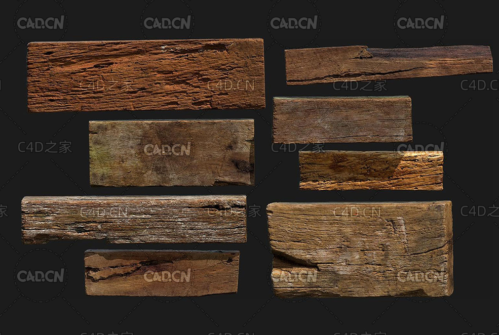 废旧木材木料木块木板C4D OCTANE模型 Aset wood board - C4D之家 - 20190901211841_92454.jpg