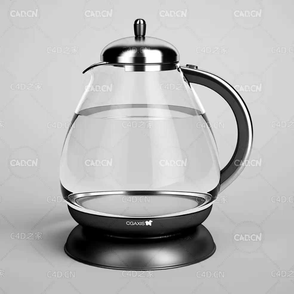 不锈钢烧水壶电热水壶C4D模型 electric kettle