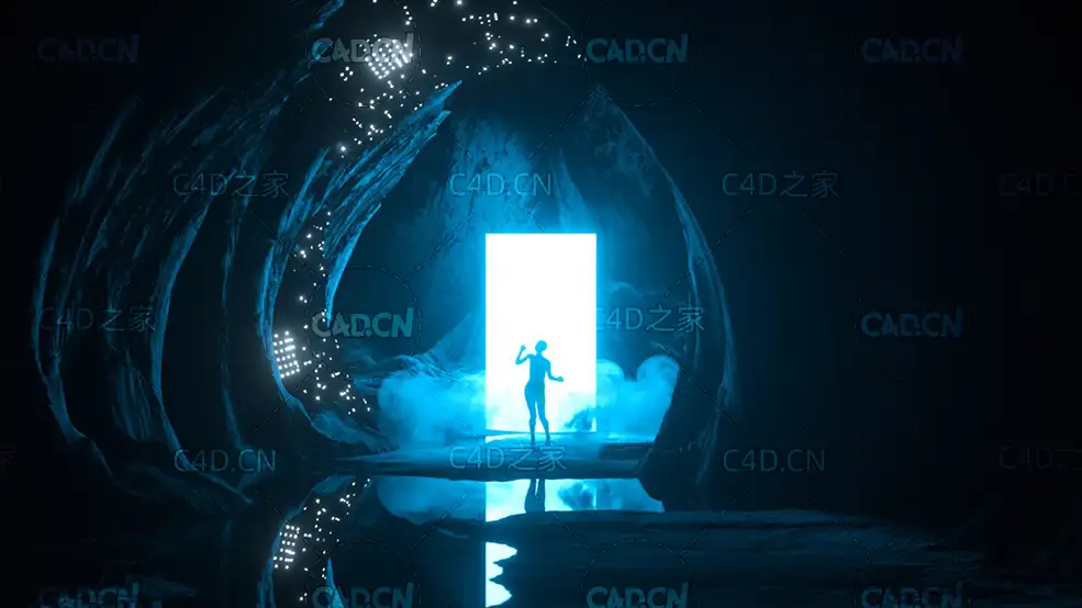 C4D OCTANE发光隧道人物科幻场景工程 Cinema 4D Octane Render Lighting Cave - C4D之家 - icon-1-1536x864.jpg