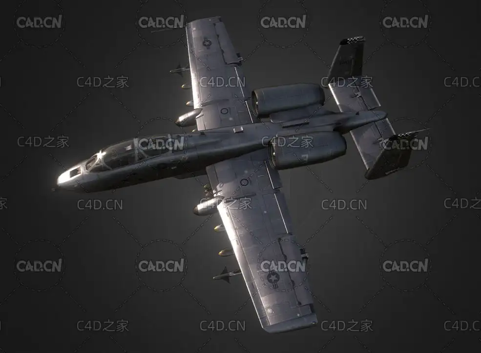 霹雳II型攻击机“野猪”二战轰炸机C4D模型 Boar Bomber 3d model - C4D之家 - 52-2.jpg