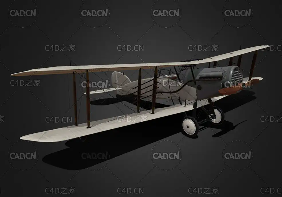 C4D日本三菱和美国通用空中支援战斗机双翼飞机 F-2"BANSHEE"