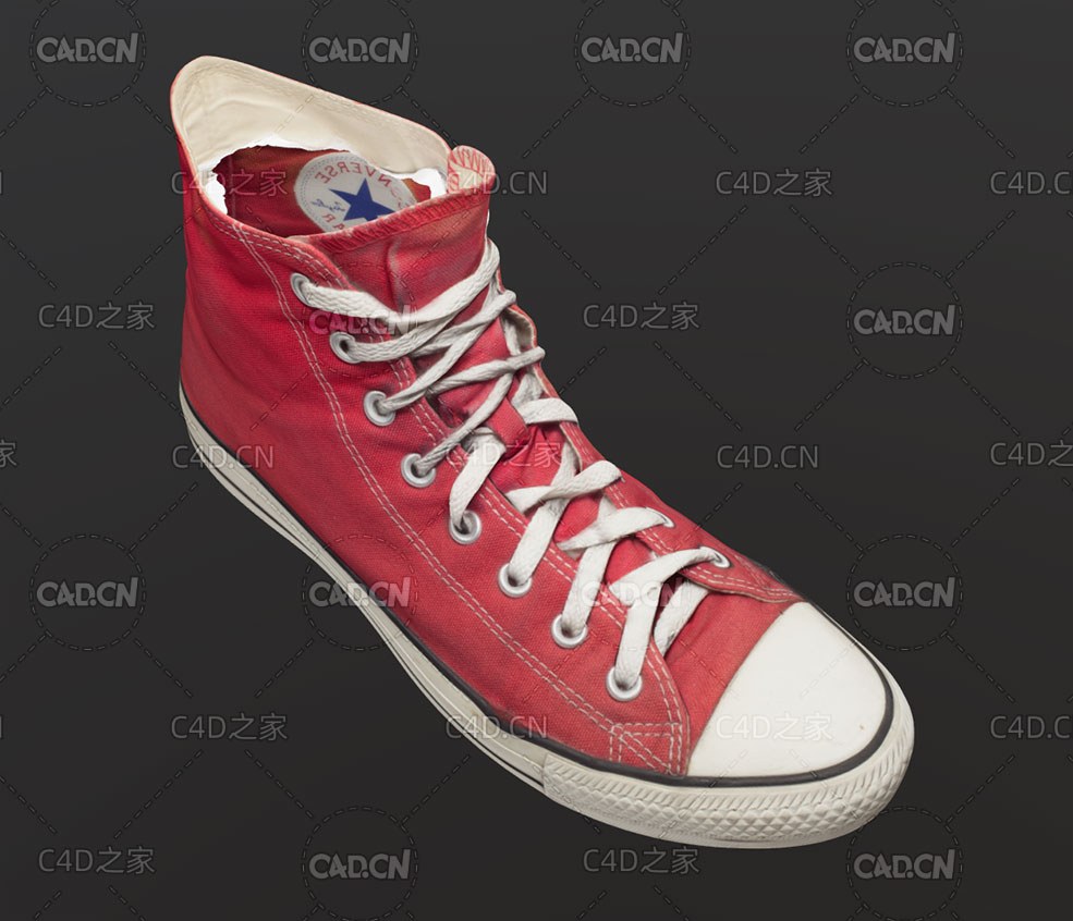红色匡威CONS中帮板鞋C4D模型 Sneakers - C4D之家 - 72-2.jpg