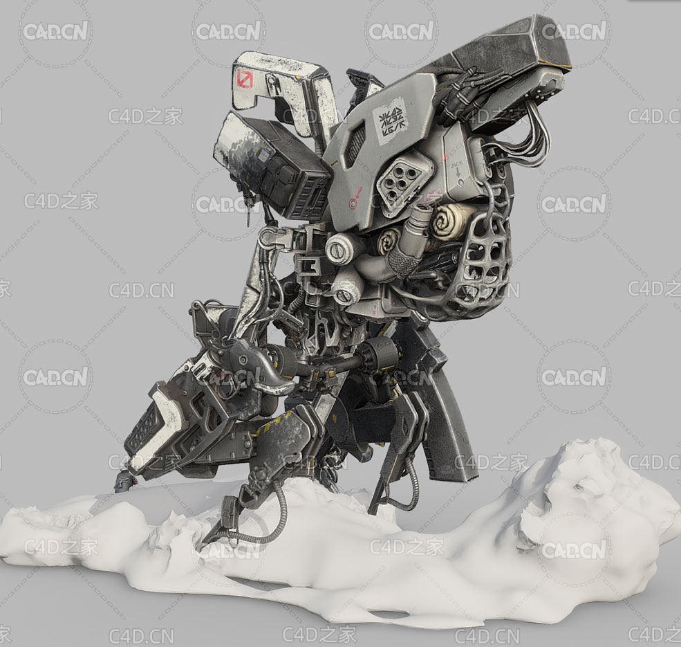 金属机械座驾机甲座椅控制机器人C4D模型 Metal mechanical car - C4D之家 - 88-机械水壶-2.jpg