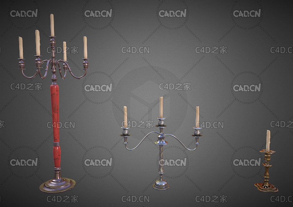 蜡烛烛台C4D模型 Candlestick - C4D之家 - 96.jpg
