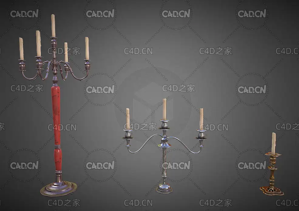 蜡烛烛台C4D模型 Candlestick - C4D之家 - 96.jpg