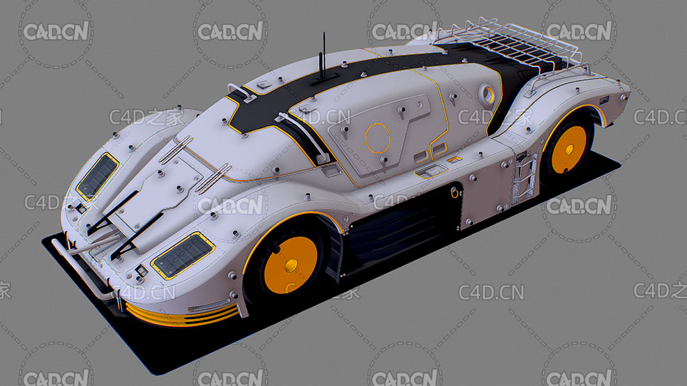 抽象科幻概念跑车战车C4D模型 Concept sports car