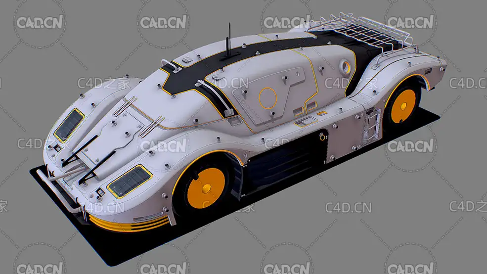 抽象科幻概念跑车战车C4D模型 Concept sports car