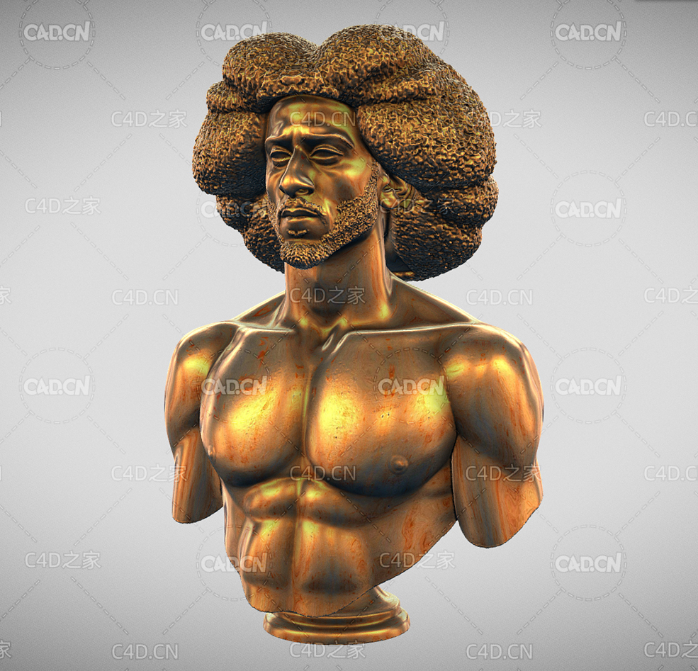 橄榄球运动员科林·卡佩尼克铜像雕塑雕像C4D模型 Colin Kaepernick 3d m - C4D之家 - 02(1).jpg