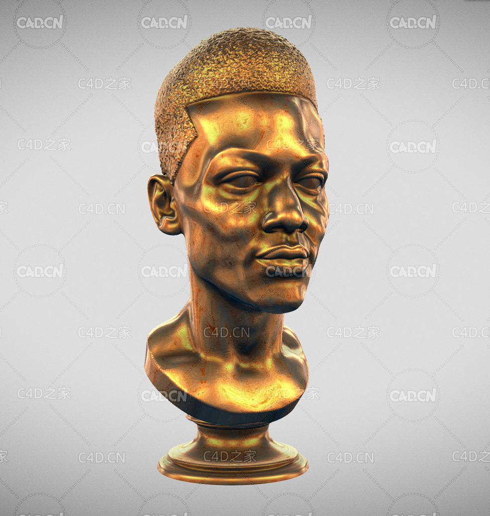 伊利亚·麦克莱恩铜像雕塑雕像C4D模型 - C4D之家 - 07.jpg