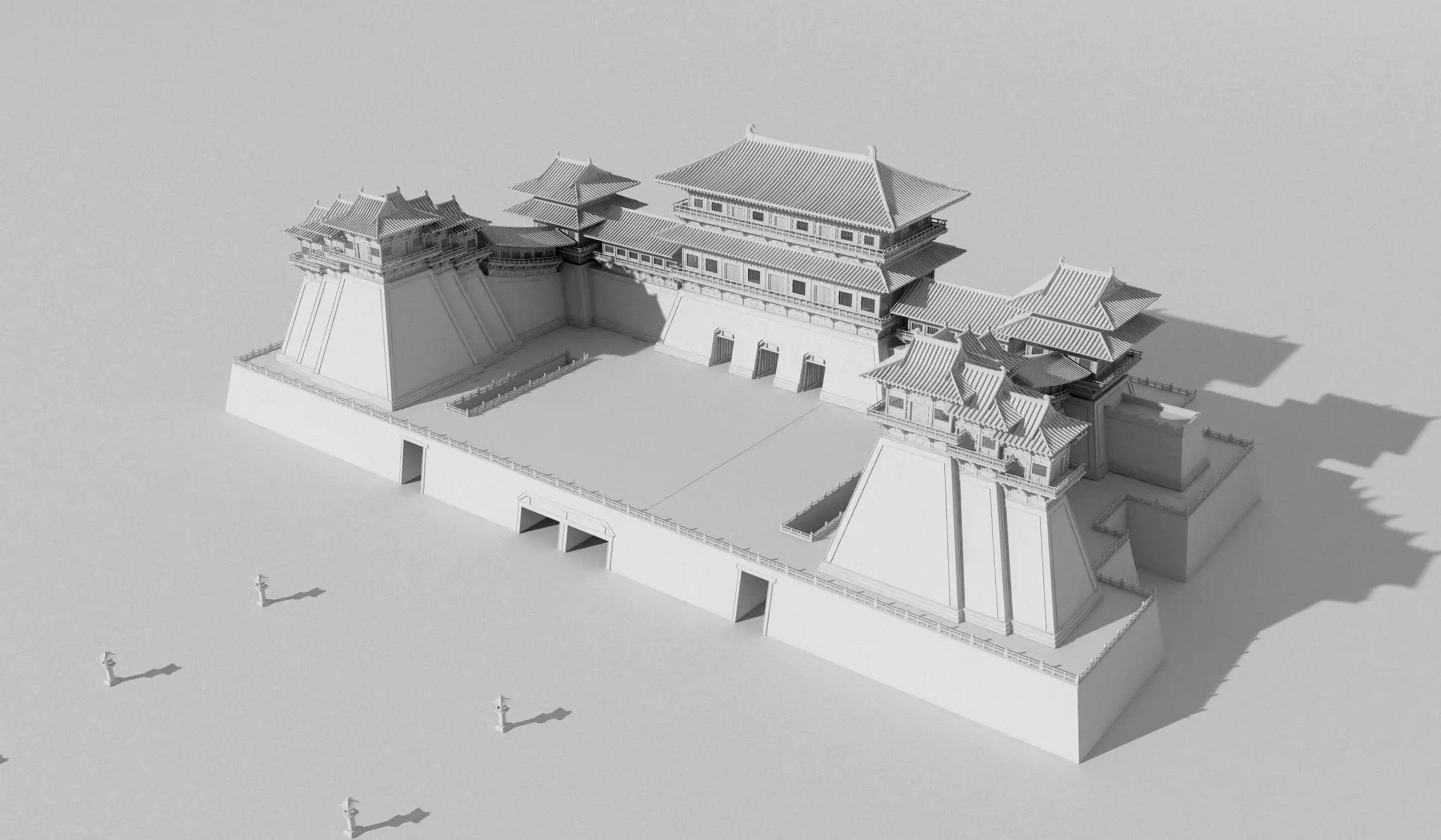 应天门遗址博物馆三维建模渲染（Cinema 4D＋VRay） - C4D之家 - 应天门遗址博物馆单独5.jpg