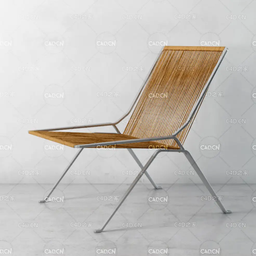 麻绳镂空编织休闲椅懒人椅单人椅C4D模型 chair 3d model - C4D之家 - 009.jpg