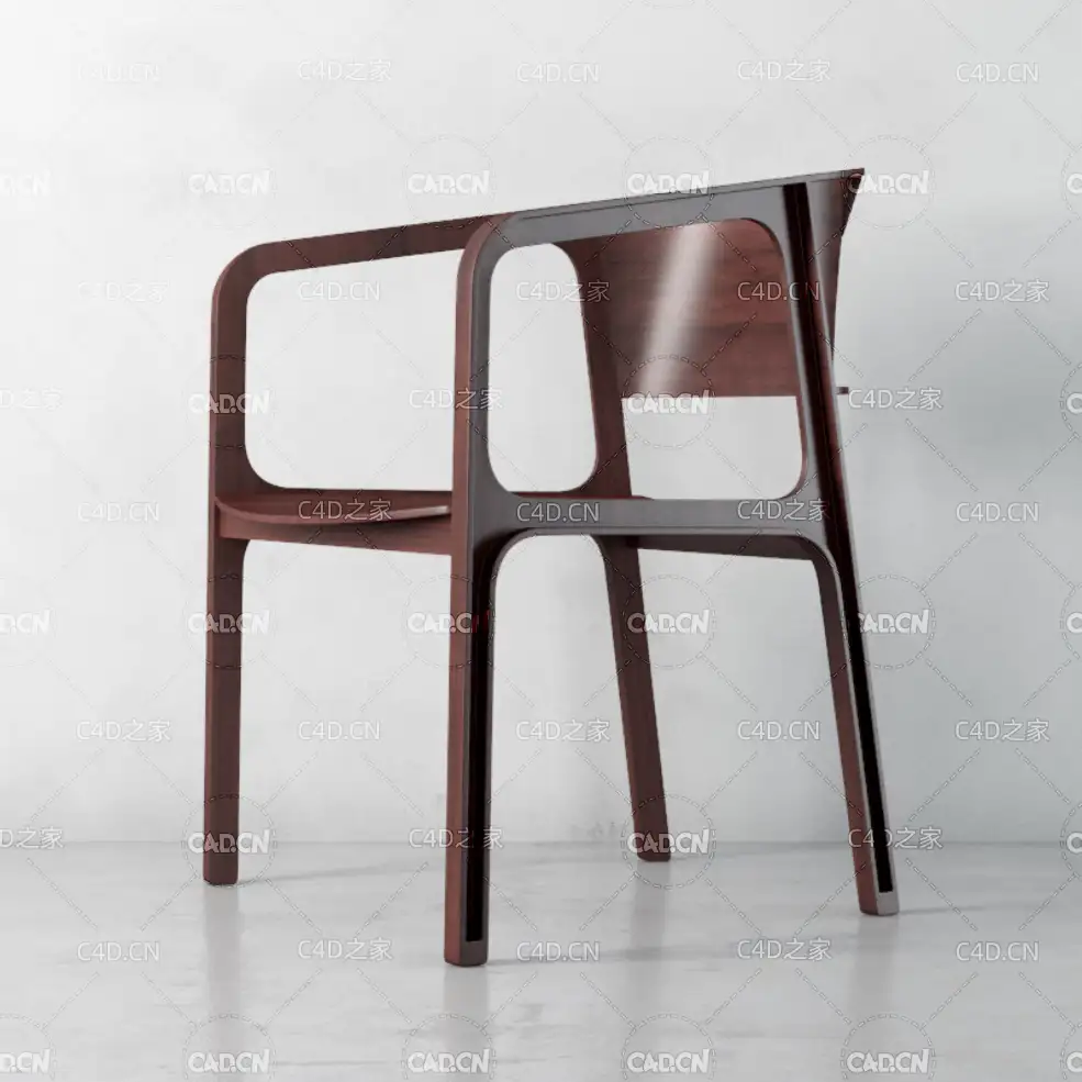 时尚Casamania木质家具椅子休闲单人椅C4D模型 chair 3d model