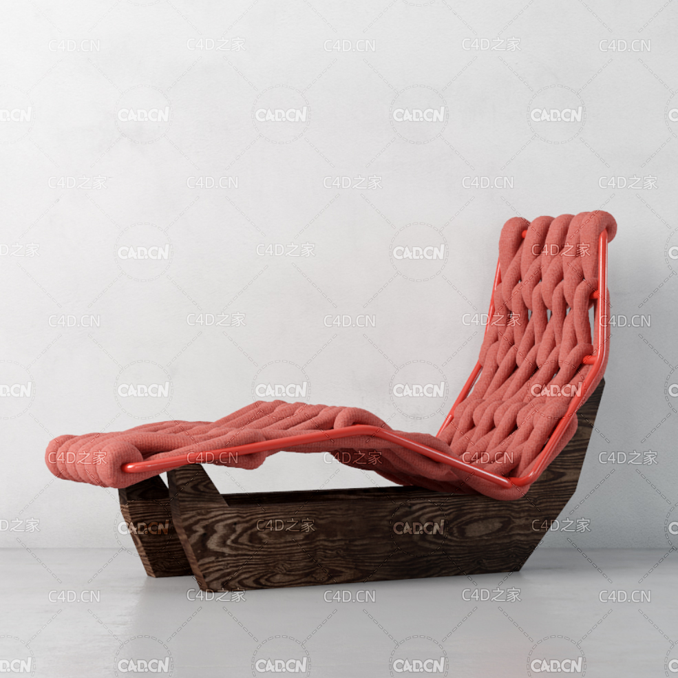 网绳编织舒服躺椅C4D模型 chair 3d model