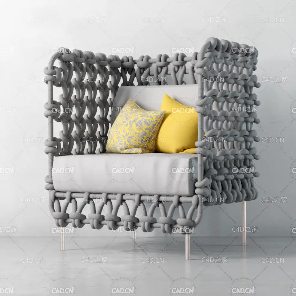 网绳编织单人沙发C4D模型 chair 3d model - C4D之家 - 036.jpg