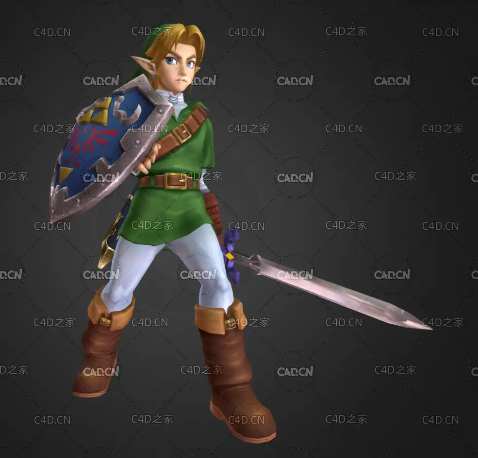 头戴魔法帽手持盾牌宝剑的年轻卡通王子C4D模型 Super Smash Bros - C4D之家 - WechatIMG6513.jpg