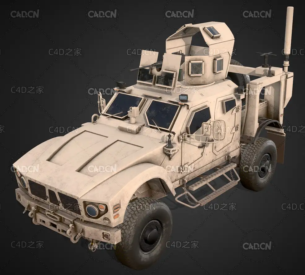美军武装战车M-ATV防地雷反伏击车C4D模型