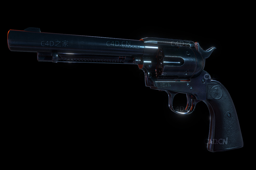 转轮手枪左轮手枪C4D模型 Revolver 3dmodel