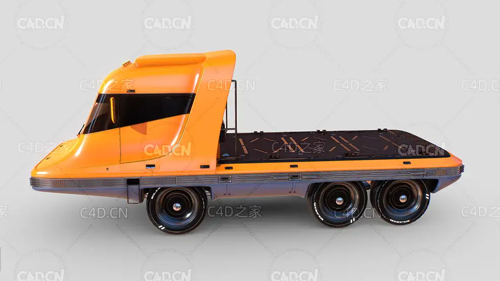 科幻概念牵引车C4D模型 Tractor