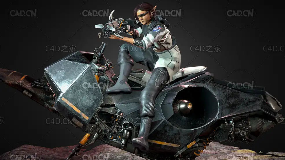 科幻飞行器外星女战警C4D模型 Sci-Fi Aircraft - C4D之家 - 31.jpg
