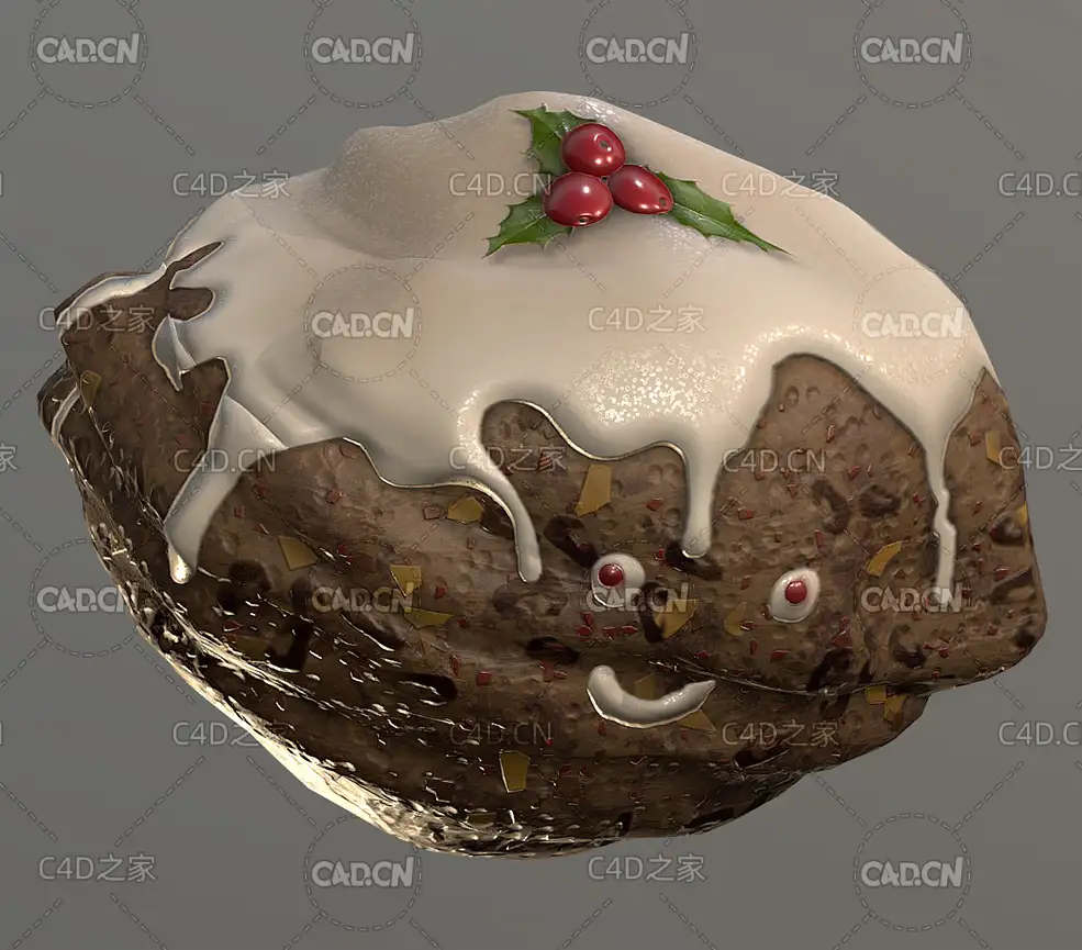 奶油巧克力卡通头像角色C4D模型 Cream chocolate cartoon avatar