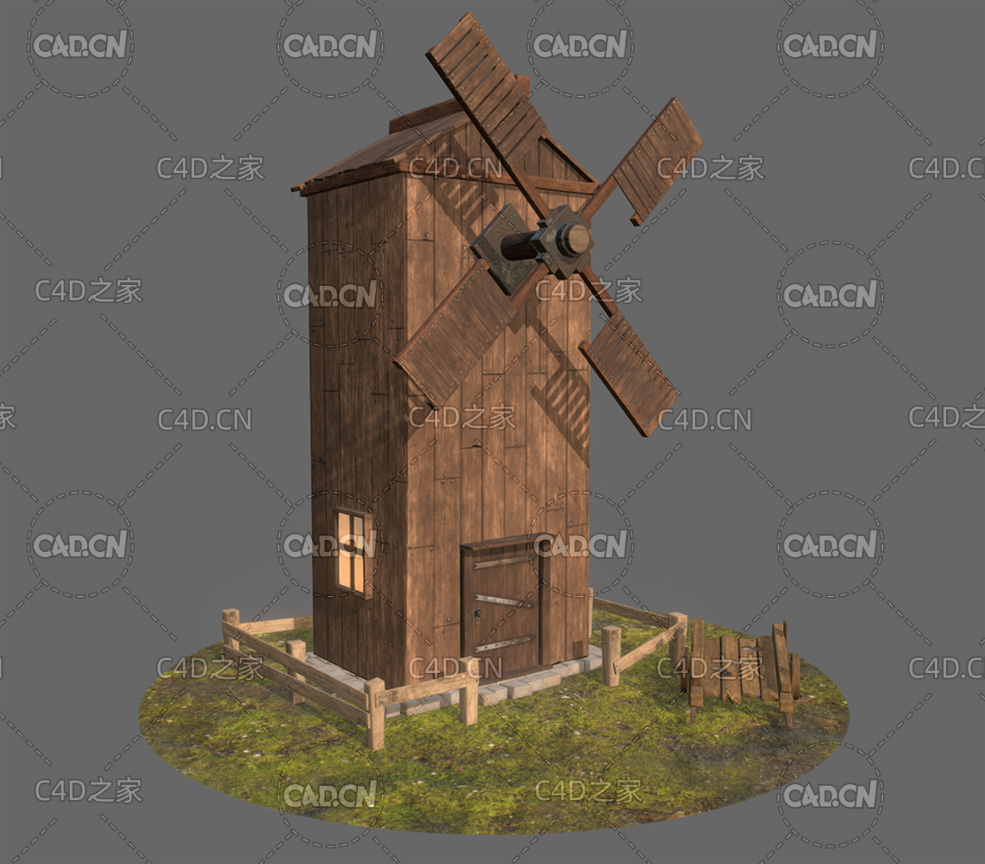 风车木屋场景C4D模型 windmill - C4D之家 - 44.jpg