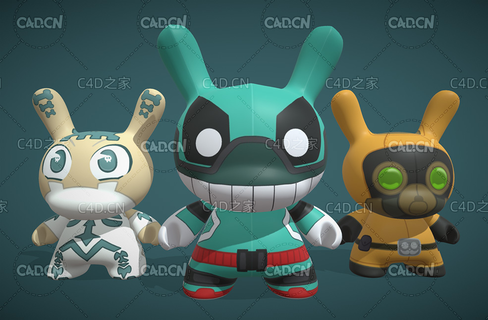 卡通动物手伴玩偶C4D模型