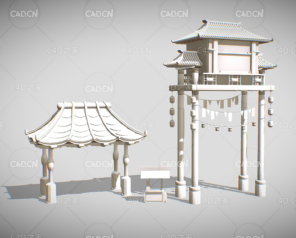中式仿古牌楼建筑C4D模型 - C4D之家 - 49.jpg