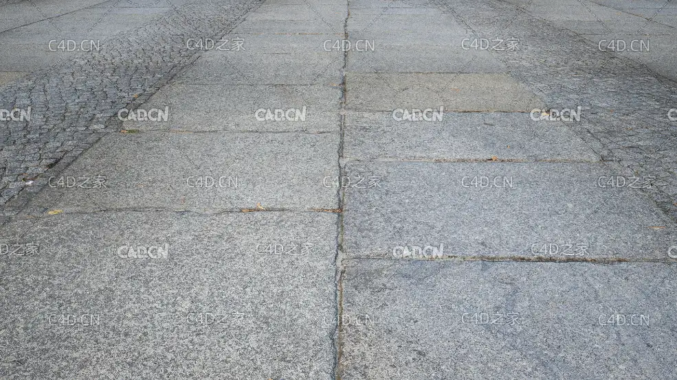 大石块与小石块拼贴的石头地面贴图模型 complete pavement