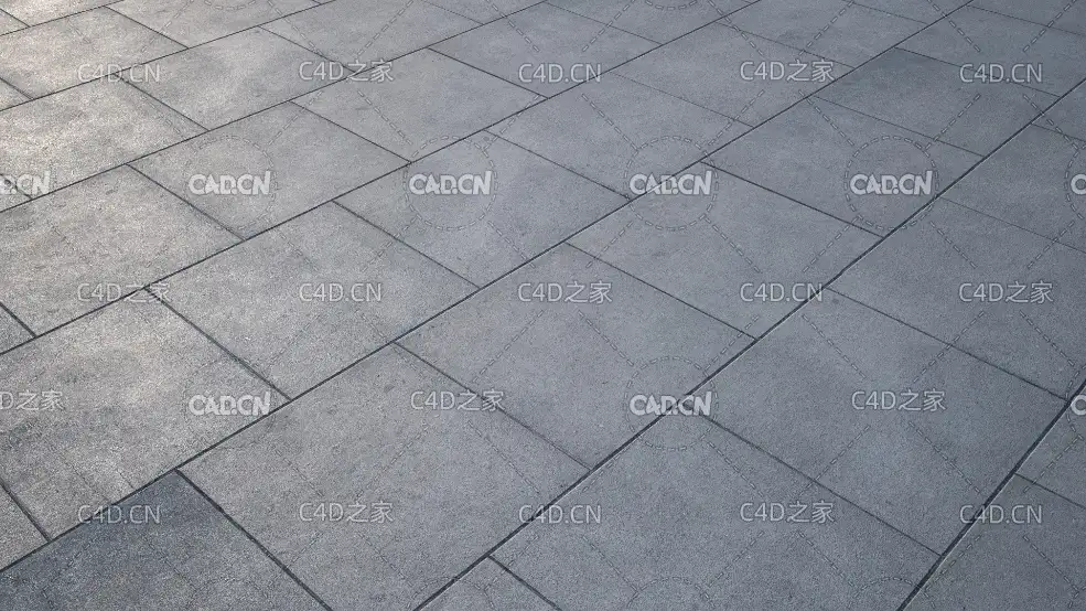 公园广场灰砖无缝地面贴图模型 concrete tile