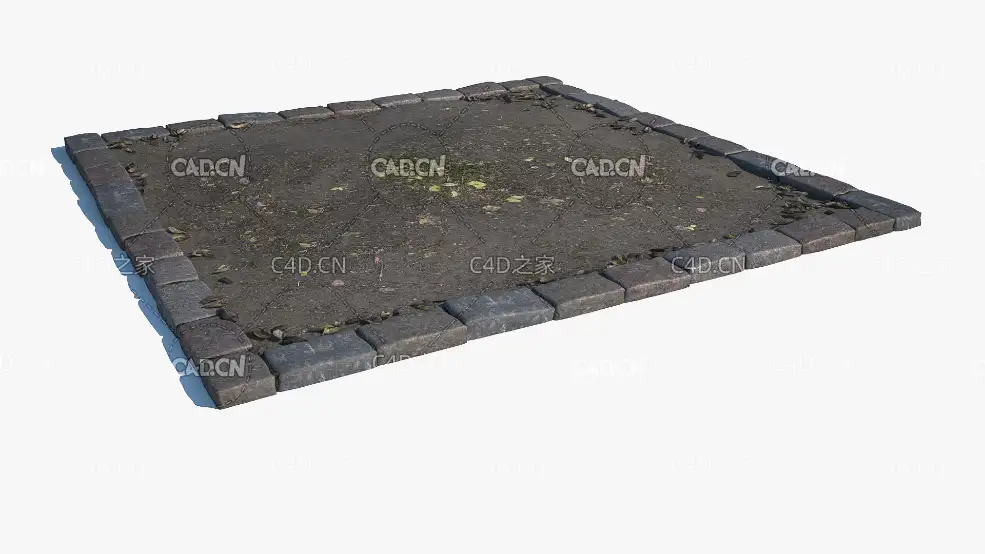方形树坑花池C4D模型 tree pit