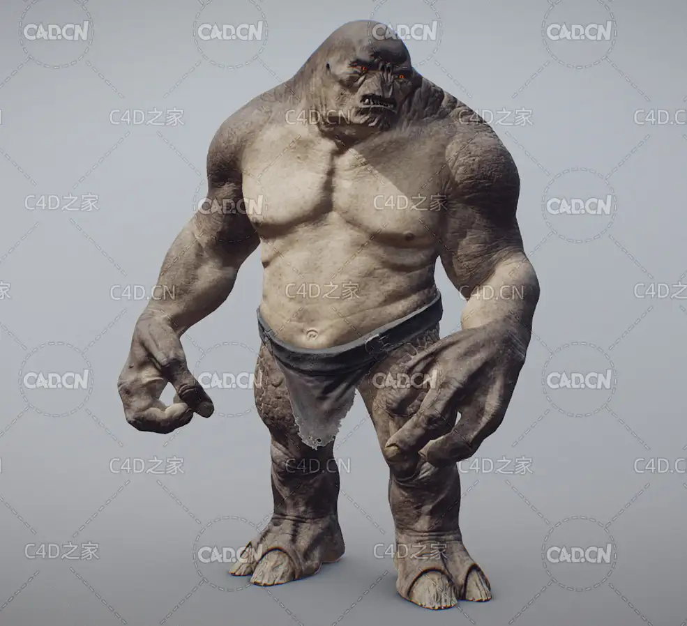 魔戒电影魔多食人妖怪物欧罗海C4D模型 Olog Hai 3d model - C4D之家 - 01-2.jpg