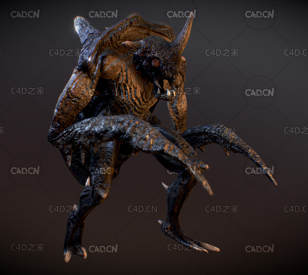 暗黑破坏神游戏圣甲虫恶魔C4D模型(含绑定动画) Diablo Destruction Holy Beetle De - C4D之家 - 04.jpg
