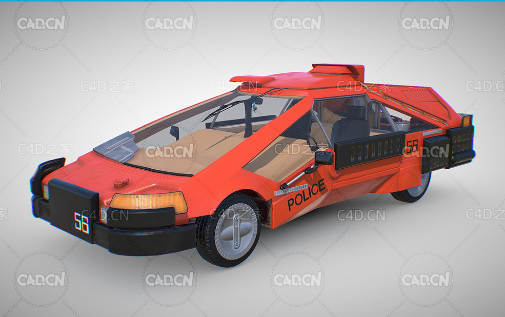 银翼杀手德卡德警车科幻汽车C4D模型 Sci-Fi Car