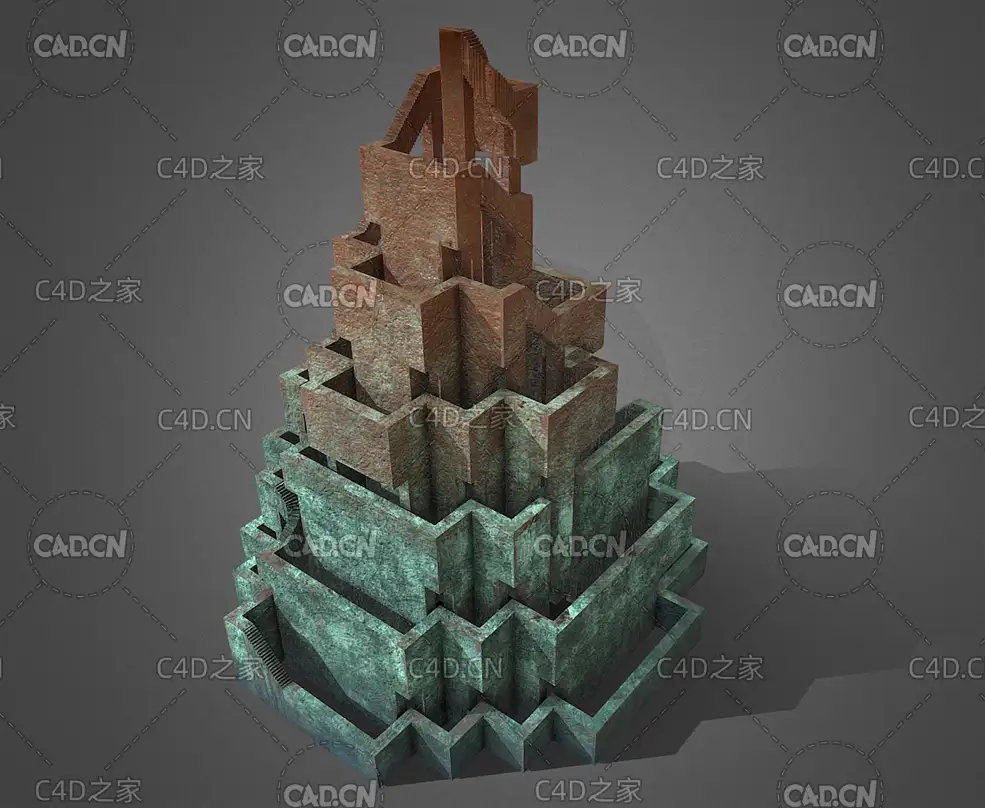 纪念碑谷建筑立体迷宫C4D模型 Monument Valley Architecture - C4D之家 - 34.jpg