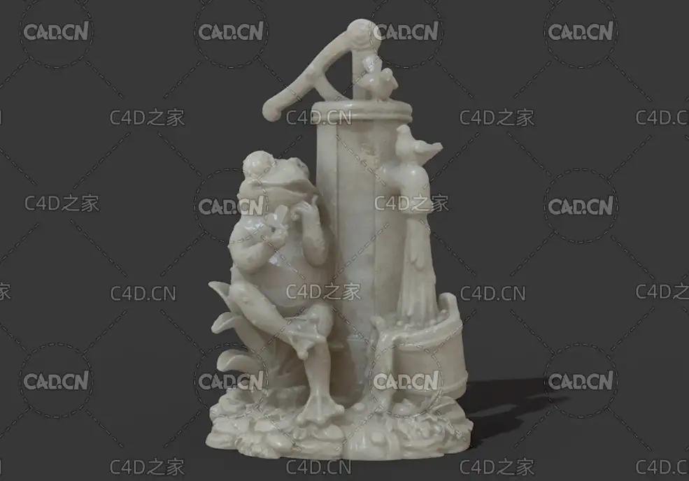 青蛙与抽水雕塑C4D模型 Frog pumping sculpture - C4D之家 - 36.jpg