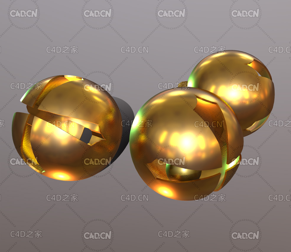 圣诞节铃铛C4D模型 Bells