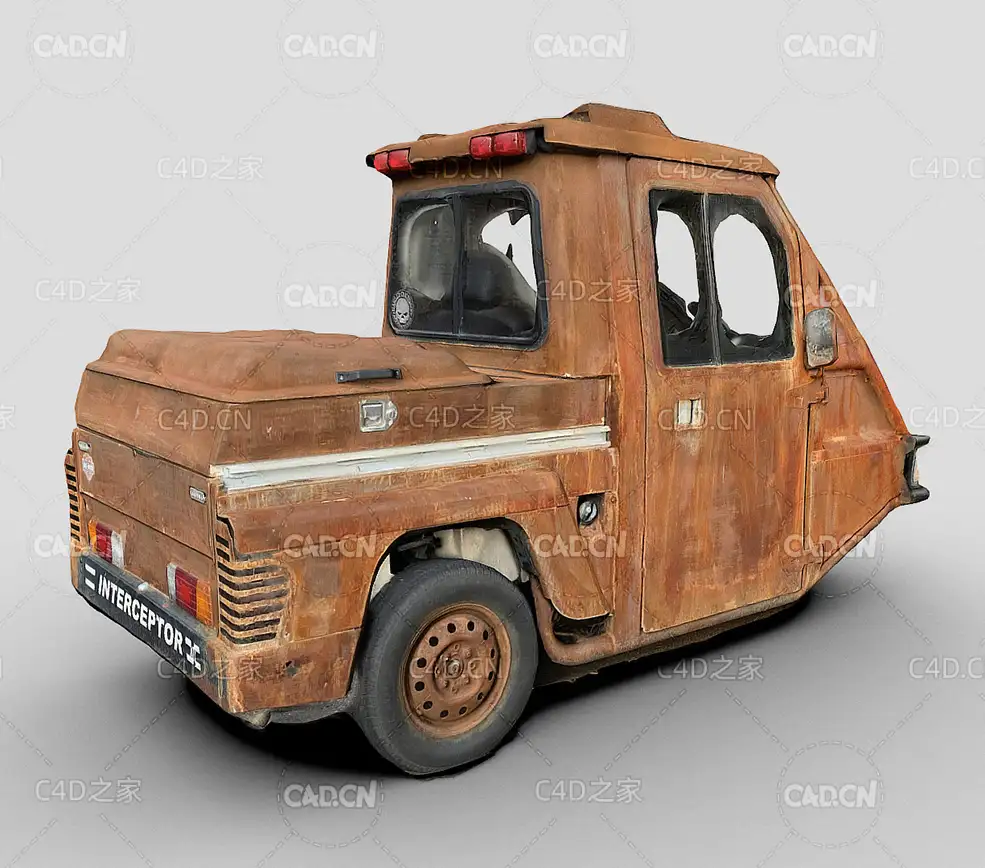 生锈破旧三轮车3D扫描模型 Tricycle