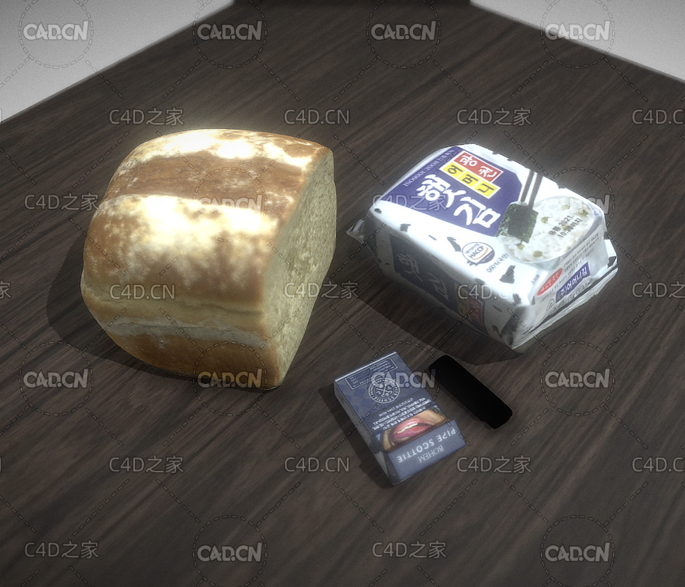面包香烟打火机C4D模型 Bread cigarette