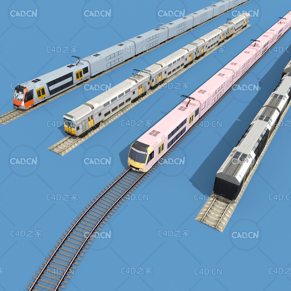 低面多边形火车地铁C4D模型 - C4D之家 - 08.jpg
