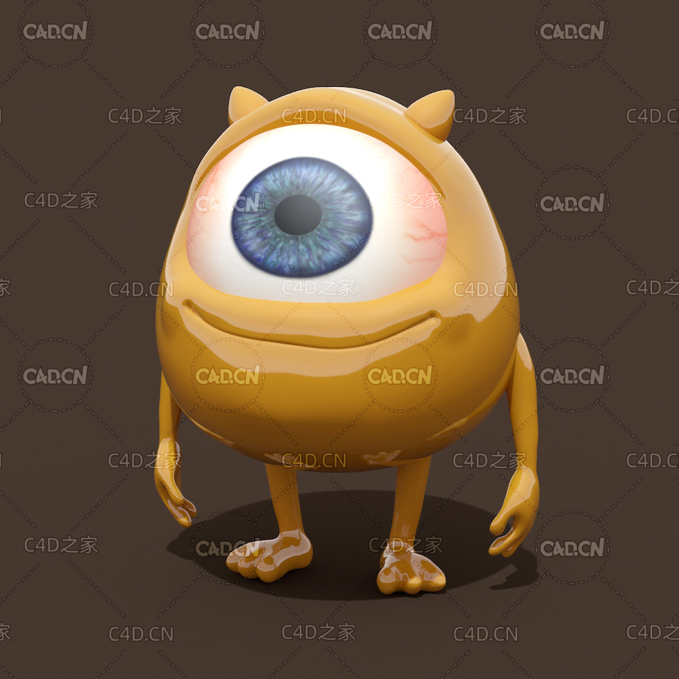 独眼卡通角色C4D模型 One-eyed cartoon character