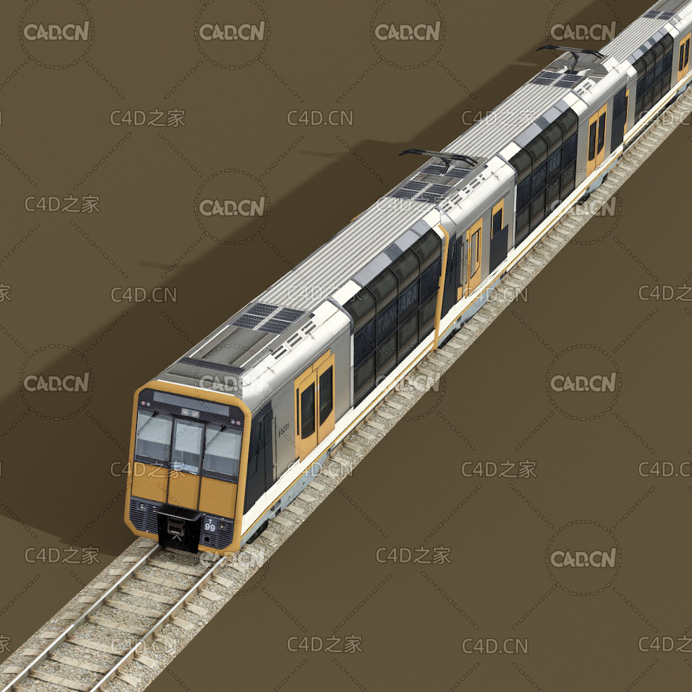 低面轨道列车地铁C4D模型