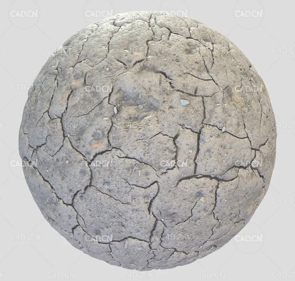 干旱裂纹地面材质贴图模型 - C4D之家 - 14.jpg