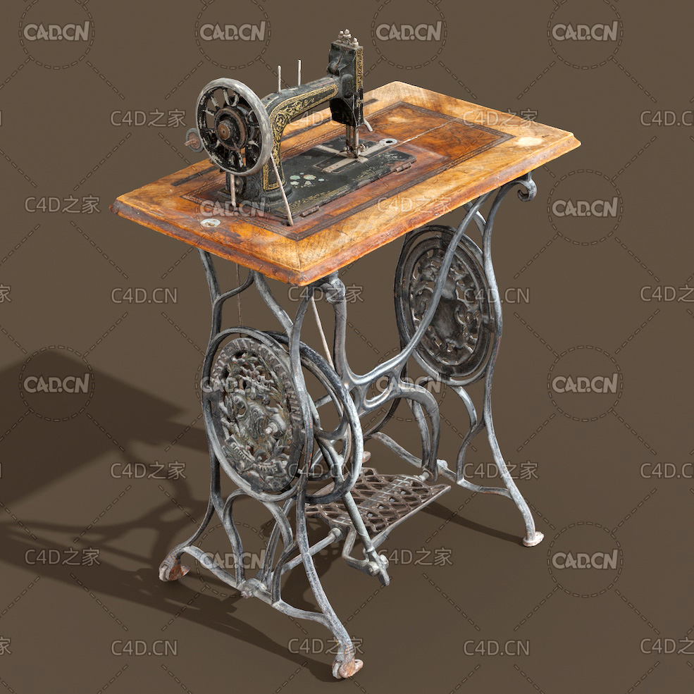 老式复古缝纫机模型 Sewing machine - C4D之家 - 18.jpg