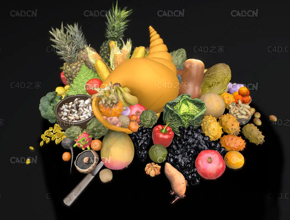低面水果蔬菜C4D模型 fruit and vegetable - C4D之家 - 23.jpg