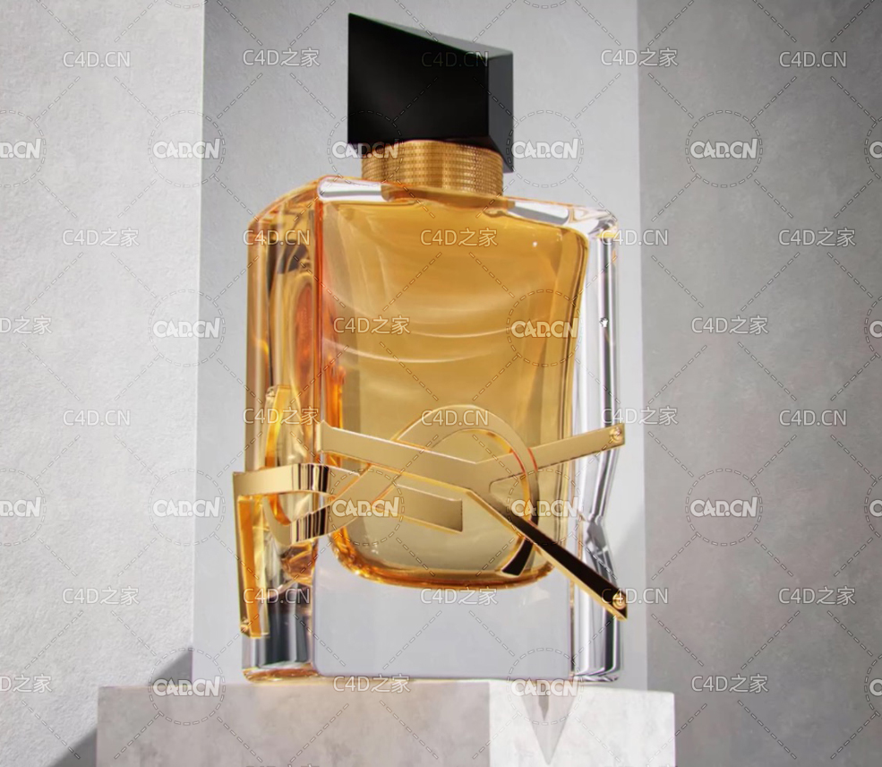 圣罗兰YSL法国香水瓶C4D模型 Yves Saint laurent