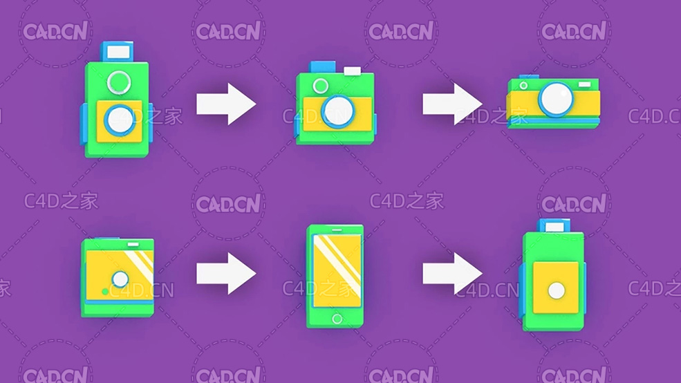 C4D利用姿势变形标记制作物体变形动画视频教程