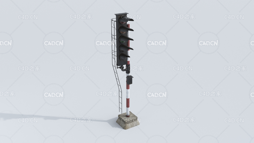 5种铁路信号灯C4D模型