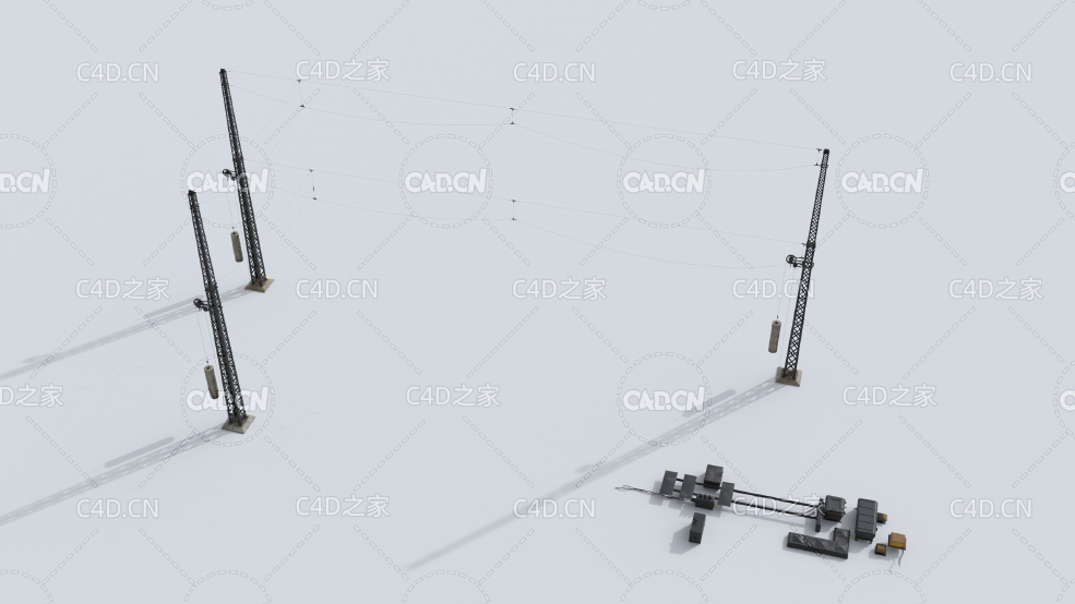 铁路电线杆铁道接触网杆C4D模型 - C4D之家 - AM223_021.jpg